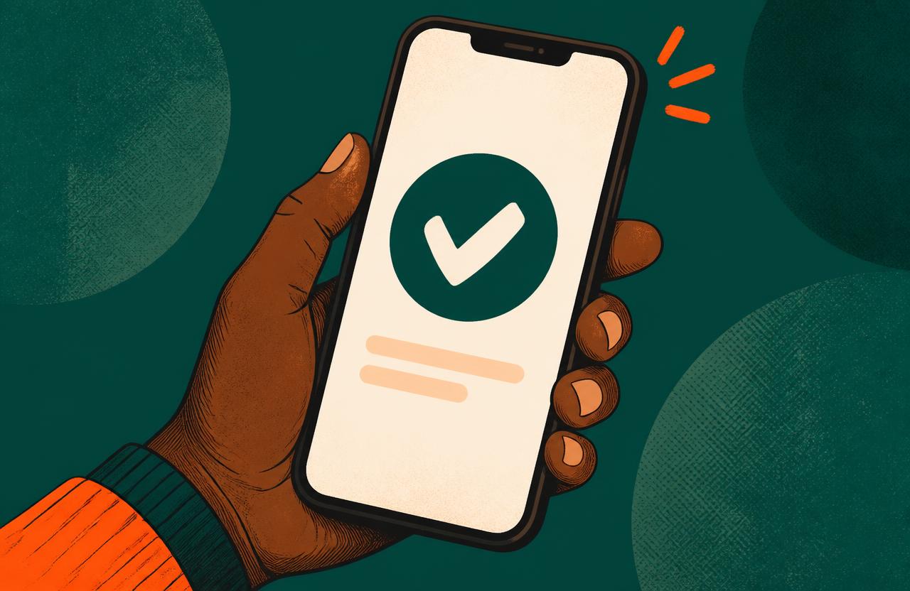 A protected payment confirmation on a phone